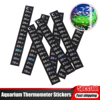 5pcs Aquarium Fish Tank Fridge Thermometer Sticker Stick-on Digital Measurement Stickers Temperature Control Tools