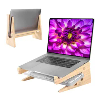 Wooden Laptop Stand Vertical Laptop Stand Cooling Laptop Riser Computer Holder Laptop Desk Stand Computer Stand For Most Laptops