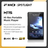 FiiO M11S Music Player Snapdragon 660 with Dual ES9038Q2M Hi-Res Android 10 5.0inch MP3 WiFi/MQA/Bluetooth 5.0, 15H Playtime