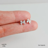 Earringsody: sody156 ต่างหูแป้นเสียบ เงินแท้s925 ต่างหูโบว์