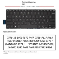 Replace Suit For DELL Inspiron13-7368 7378 5368 5369 5378 Latitude 3379 Laptop Keyboard