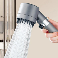 3 Modes Shower Head Adjustable High Pressure Water Saving Shower One-Key Stop Water Massage Shower Head with Filter Element
