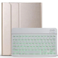 PU Leather Smart Case with 7 Colors LED Back-lit Bluetooth Keyboard for Apple iPad Air 10.5 2019 Pro 10.5 Tablet Cover+Pen