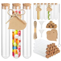 30 Pcs Diy Handmade Test Tubes With Corks Glass Test Tubes 20 X 150Mm Test Tube For Flowers
