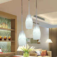 高檔手工玻璃燈罩三頭餐廳燈吊燈現代簡約創意個性飯廳燈餐桌燈具