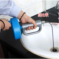手搖式鋼絲彈簧管道疏通器 廚房廁所堵塞疏通器通渠器 -[約3米]#Y013