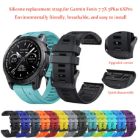 22/26mm Silicone Watch Band Straps For Garmin Fenix 6X 6 6Pro 7X 7 Fenix 5 5X 5 Plus Replacing The Strap of a Smartwatch