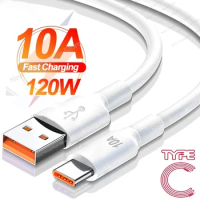 120W 10A Type C Super Fast Charging Cable Data Cord for Samsung Xiaomi Poco Huawei Honor Quick Charing USB C Cable 0.25/1/1.5/2M