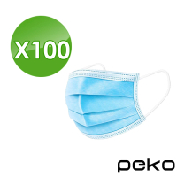 【PEKO】成人款拋棄式熔噴布夾層三層防護防塵口罩(100入組)