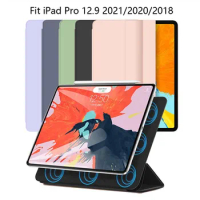New Borderless Design For iPad Pro 12 9 2021 2020 2018 Case Smart Magnetic Cover iPad Pro 12.9 Inch Protective Shell Hot