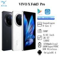 Original New Vivo X Fold 3 Pro Snapdragon 8 Gen 3 50MP 8.01" AMOLED 2K E7 120Hz 5700mAh 100W SuperVOOC 50W Wireless NFC OTA
