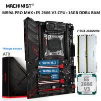 MACHINIST MR9A PRO MAX Motherboard X99 Kit Xeon E5 2666 V3 Processor LGA 2011-3 2*8GB 2666MHz DDR4 RAM Memory NVME M.2 USB 3.0