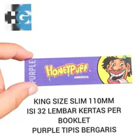 Honeypuff Purple King size slim 110MM - unggu tipis bergaris slow burn