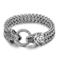 Snake Bracelet Bangle Pagan Man Jewelry Stainless Steel