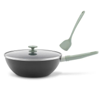 【ZWILLING 德國雙人】NOW PLUS Ⅱ 黑曜鍋2.0不沾鍋炒鍋30cm-薄荷綠/附矽膠鏟(德國雙人牌集團官方直營)