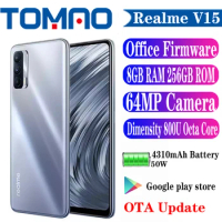 Realme V15 5G Cell Phone Octa Core Dimensity 800U 64MP Camera 4310mAh 50W 6.4“ AMOLED 6GB 8GB RAM 128GB 256GB ROM Google Play