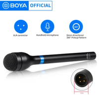 BOYA BY-HM100 XLR Dynamic Omni-Directional Wireless Handheld Microphone for ENG Interviews News Gathering Video Recoding Youtube