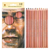 12Pcs Wood Pastel Pencil Set Basis Skin Pastel Color Pencil