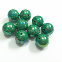 Wholesale ! 12mm 500pcs/bag , 20mm 100pcs/bag, Dark Green AB Effect Solid Beads