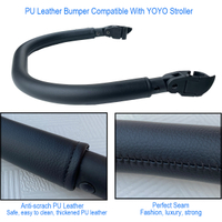 MomTan®อุปกรณ์เสริมสำหรับรถเข็นเด็ก PU Leather Bumper Bar, Armrest, Handle, Crossbar Compatible With Babyzen YoYo 2 And Yoyo