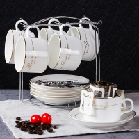 啡憶歐式陶瓷杯咖啡杯套裝 簡約咖啡杯6件套家用小奢華咖啡杯碟勺