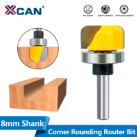 XCAN Diameter Bowl &amp; Tray Router Bit 8mm Shank Corner Rounding Router Bit Wood Milling Cutter Engraving Tool Tungsten Router Bit