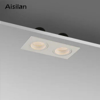 Aisilan Single/Double Head LED Recessed Ceiling Downlight 14W 7W LED Spot lighting Anti-Glare COB Spot light Indoor Lighting