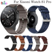 22mm Genuine Leather Strap Watchband For Xiaomi Watch S1 Pro / Active Smart Wristband Bracelet For Xiaomi Mi Watch Color 2 band
