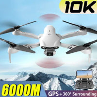 Rc plane F10 Drone 10K HD Dual Camera 5G WIFI Fpv Remote Control Helicopter 6000M GPS Real Time Transmission Quadcopter Toys
