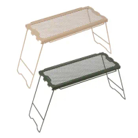 Folding Camping Table Camping Cooking Grate Overfire Heavy Duty Grill Table