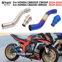 Slip On For HONDA CB650F CBR650F 2014 - 2018 CB650R CBR650 2019 - 2022 Motorcycle Exhaust Modified 60mm interface Mid Link Pipe