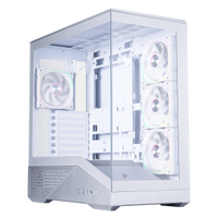 1stPlayer GM7 雙曲面幾何切角玻璃電競機箱,連aRGB Fan*4 (支援BTF背插主板/RTX 4090-5090/頂置360水冷/Type-C) - 銀色