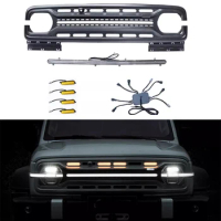 ABS Black Front Bumper Grill Car Grille Fit for GWM TANK 300 2023 Radiator Off Road Grille Car NET with Led Bar