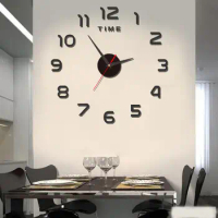 Modern Design Large Wall Clock DIY Quartz Clocks Fashion Watches Acrylic Mirror Stickers Living Room Home Decor Clocks