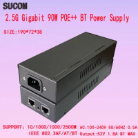 Hi-Power 60W/90W 2.5G 1000M Gigabit BT POE POWER SUPPLY POE++(IEEE802.3AF/AT/BT) For IP Camera AP US Plug