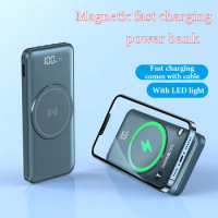 New Shared Magnetic Wireless Fast Charging Power Bank 80000mAh Large Capacity Detachable Comes with Four-Wire Bracket Power Bank