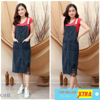Baju Overall Rok jeans snow black sobek RO Overall Wanita jeans hitam Kekinian@@ Fit Denim Pendek Se