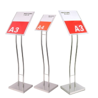 不銹鋼雙桿立牌A3A4亞克力指示牌立式展示牌廣告牌水牌門店展示架