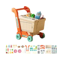 Toddler Shopping Cart Trolley Set Shopping Set Trolley Toddler Toy Portable Toddler Play Grocery Cart Toy For Boys And Girls
