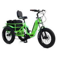 20'' foldable electric 3 wheel tricycle middle drive adult trike with lithium battery and motor