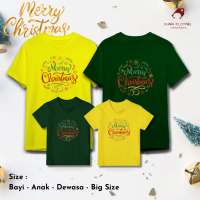Baju Kaos Natal Keluarga LETERING MERRY CHRISTMAS