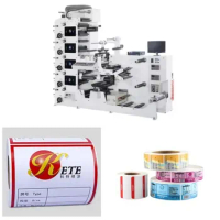 1-8 Colors Adhesive Sticker Flexo Label Printing Machine Paper Roll To Roll Die Cut Flexographic Printer for Labels