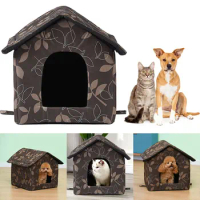 Waterproof Dog House Warm Stray Cats Shelter Kitten Cave Hut for Indoor and Outdoor Use