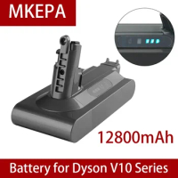 100% lithium replacement battery, 25.2V 12800mAh, used for Dyson Cyclone V10 absolute SV12 V10 vacuum cleaner