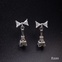 ๐ฅPROMO๐ฅ#E220 Sterling Silver 3D Eiffel Tower CZ Stud Earrings (Original Silver925)