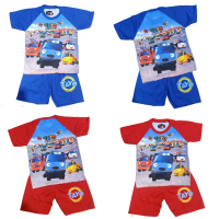 Setelan Kaos Anak Laki-Laki Gambar TAYO FullPrint usia 3-8tahun Katun