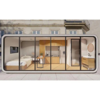 Custom Outdoor Modern Popular Prefab House Tiny Container House Mobile Working House Office Pod Apple Cabin