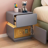 小戶型智能床頭櫃保險櫃一體簡約現代多功能臥室收納櫃隱藏保險箱