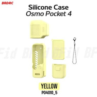 BRDRC Silicone Protective Case For DJI Osmo Pocket 4 Creator Combo Case Protective Cover Yellow