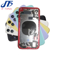 10Pcs Replacement For iPhone 11 Pro Max Back Middle Frame Chassis Full Housing Assembly Battery Cover + Flex Cable Small Parts